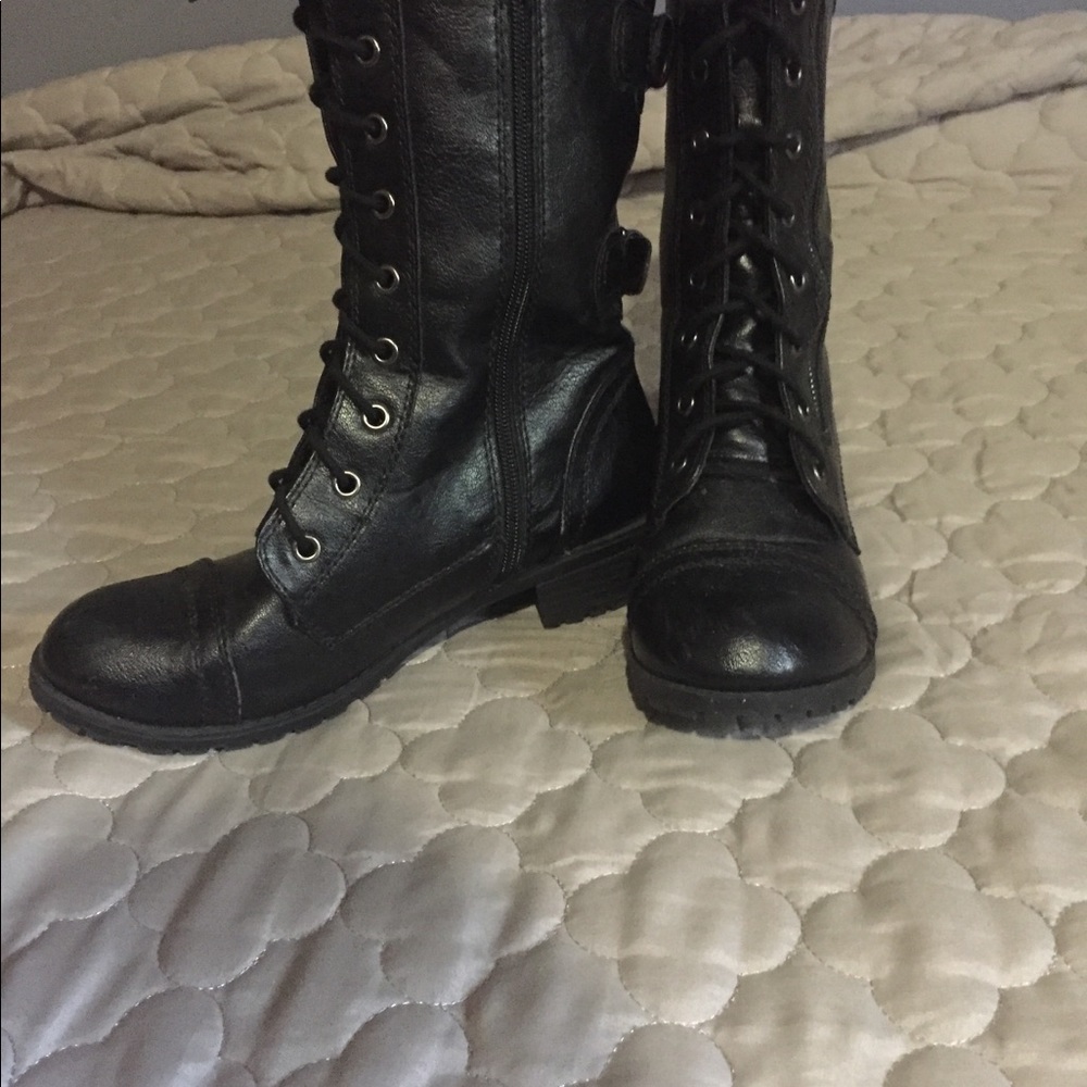 SODA mid-calf combat boots